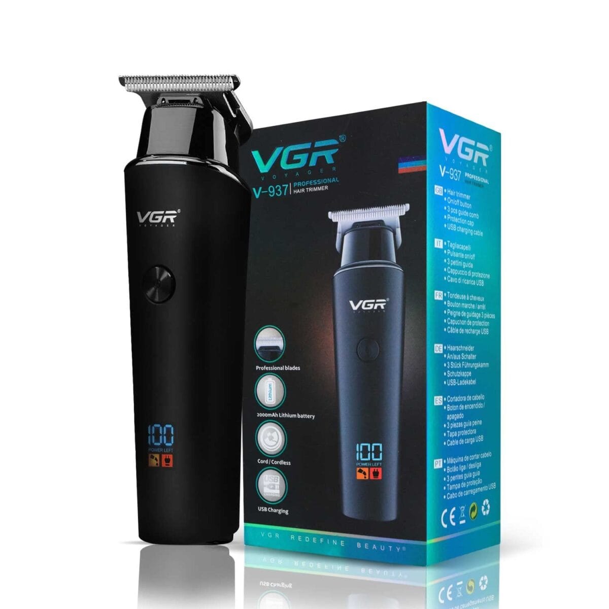 VGR V-937 Professional Corded & Cordless Hair Trimmer - Image 1