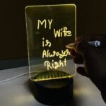 GearUP Acrylic Multicolor Night Lamp with Writable Board and Eraser Pen – Black