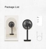 Xiaomi AISOLOVE F5 Pro Rechargeable Fan 4000mAh with Swing & Extendable- Black Color - Image 2